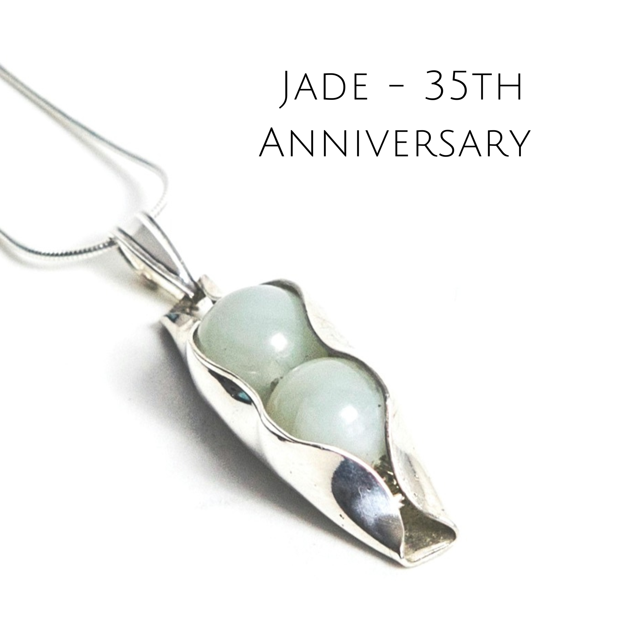 35th Wedding Anniversary Set | Jade Two Peas In A Pod | Earrings & Necklace