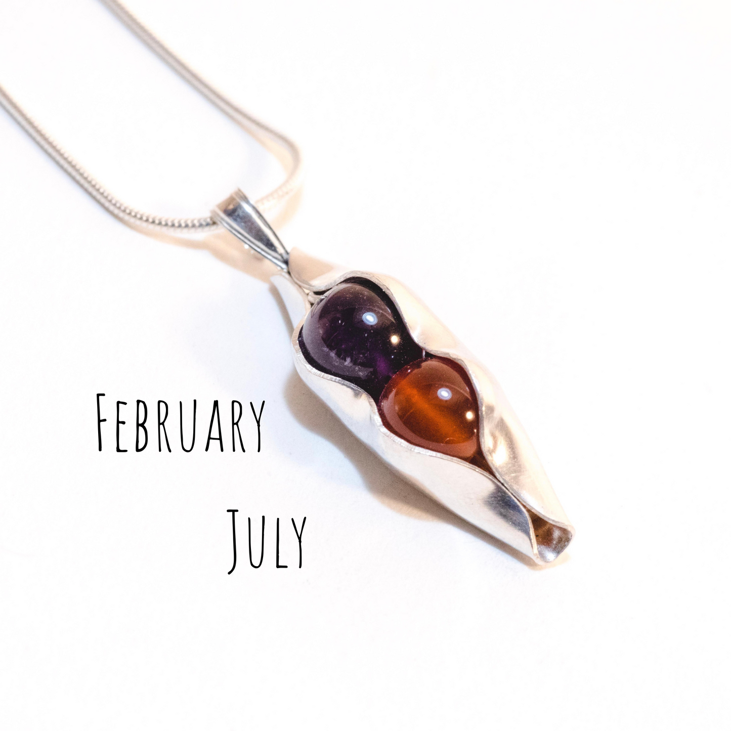 Gold Two Peas In A Pod | Custom Birthstones & Engraving | Wedding Anniversary gift for Wife