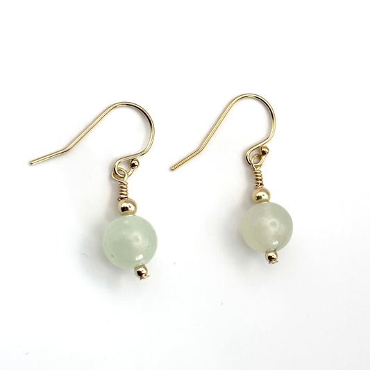 Gold Jade Earrings | Drop Earrings | Gold Filled | 35th Anniversary