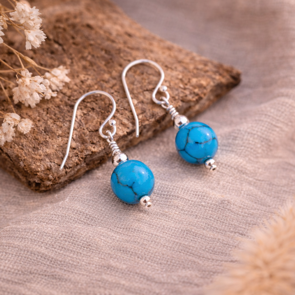 Any Birthstone | Drop Earrings | Sterling Silver