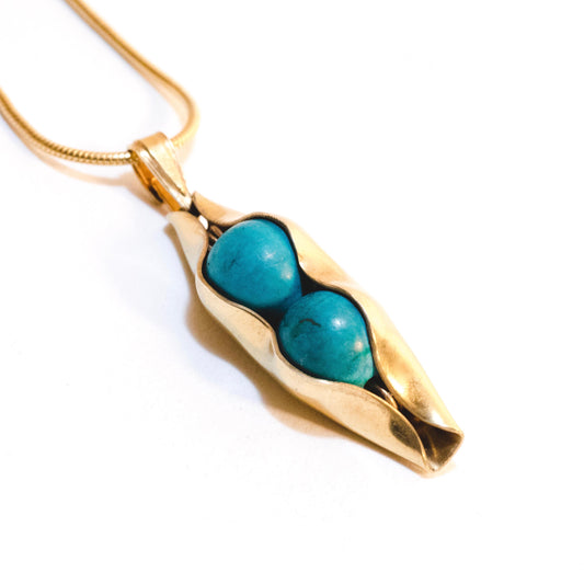 Tuquoise | Two Peas In A Pod Necklace | 18ct Gold Filled or 925 Sterling silver | Personalised Gift Idea