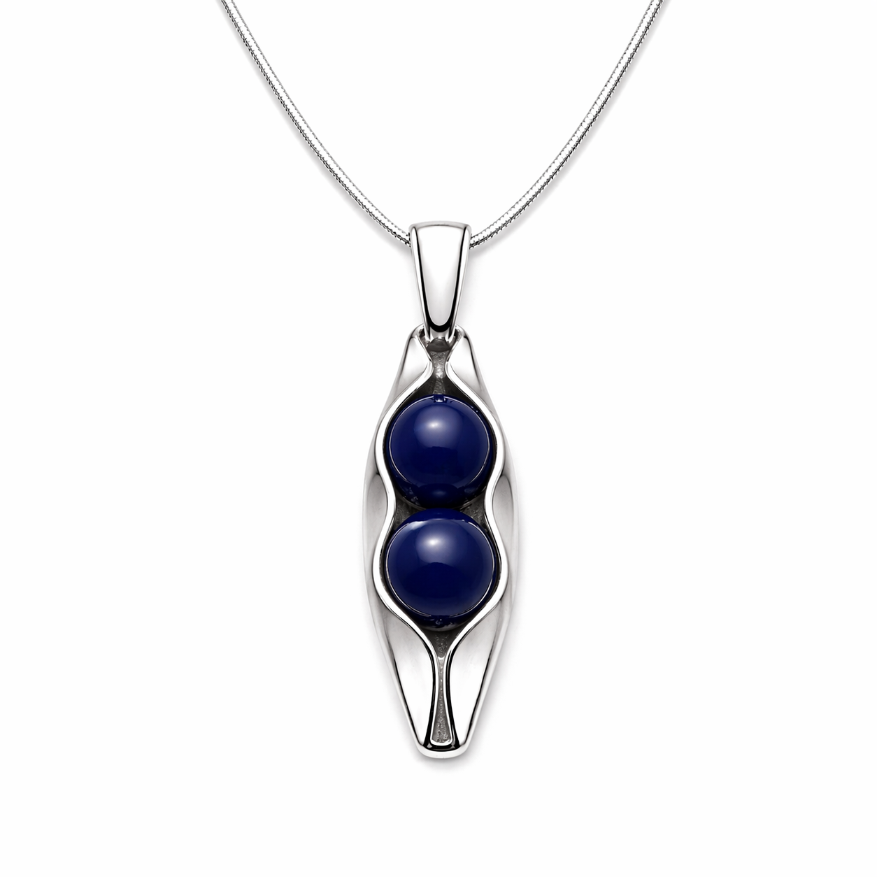 45th Sapphire Anniversary | Gold Two Peas In A Pod | Natural Sapphire | Custom Engraving | 45th Wedding Anniversary Gift