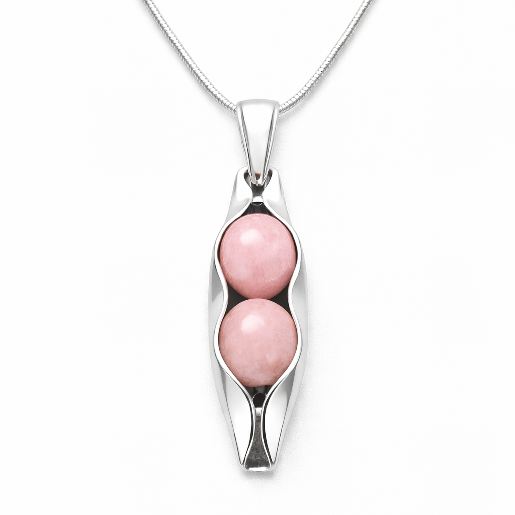 24th Opal Anniversary | Two Peas In A Pod | Blush pink Opal | Custom Engraving | 24th Wedding Anniversary Gift