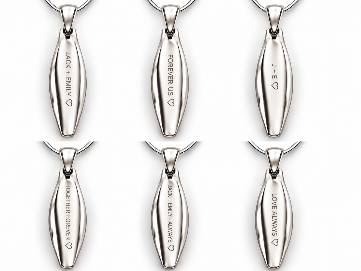 ruby anniversary necklace - personalised engraving examples