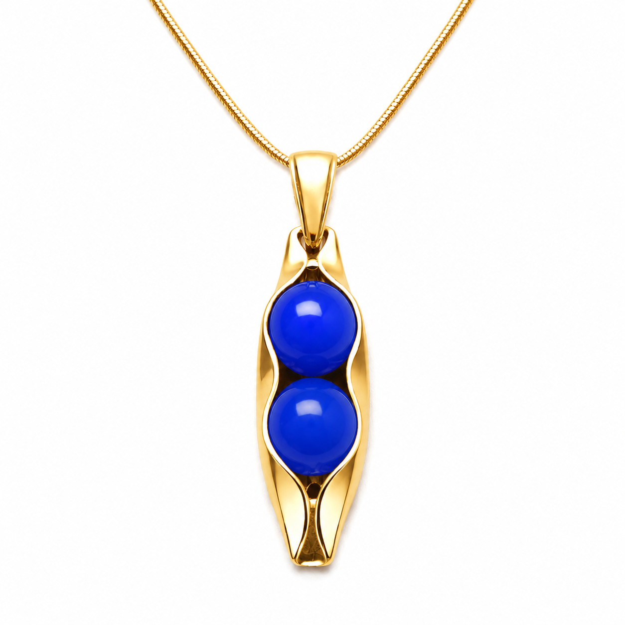 September Birthstone | Blue Onyx | Two Peas In A Pod Necklace | 14K Gold Filled or 925 Sterling silver | Personalised Gift Idea