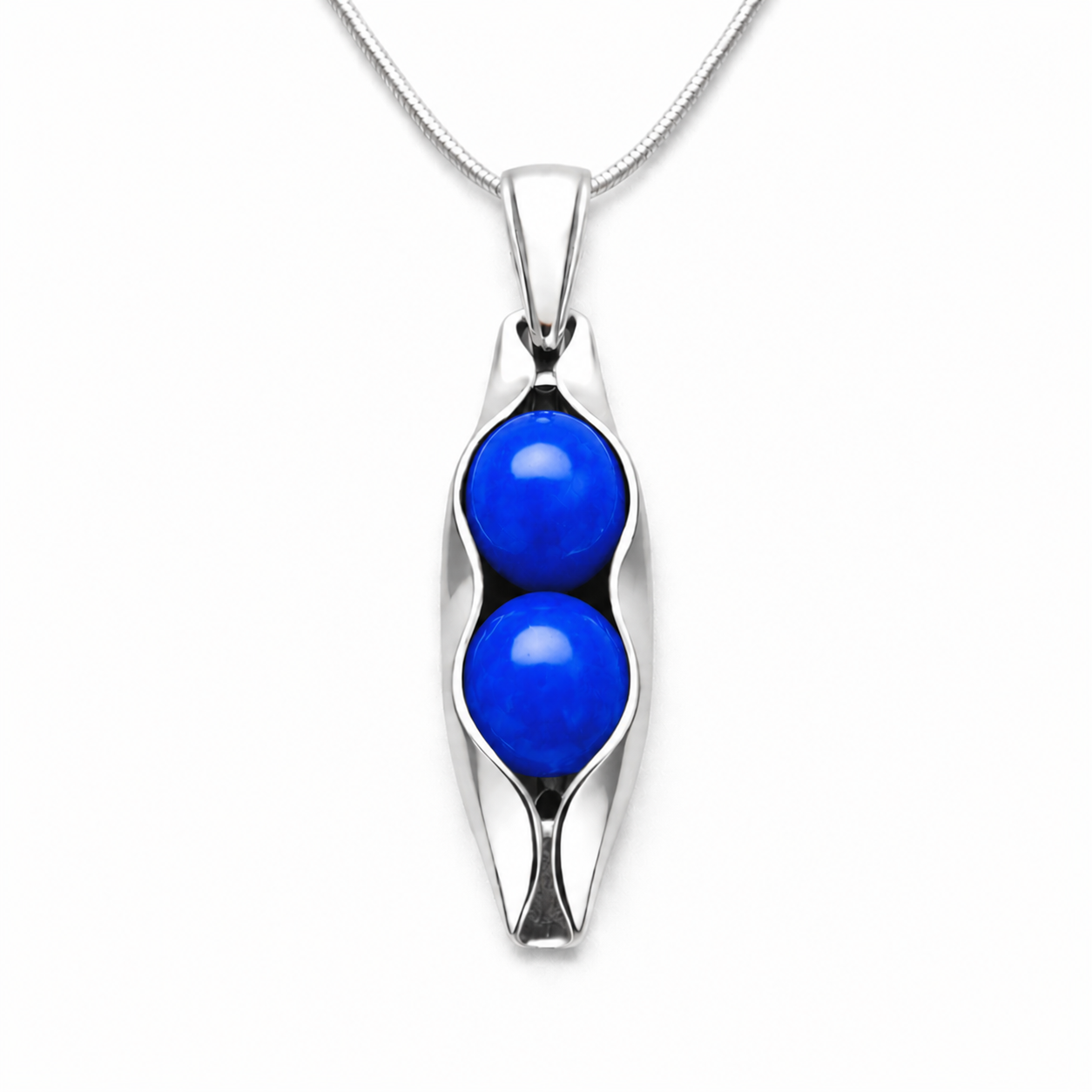 September Birthstone | Blue Onyx | Two Peas In A Pod Necklace | 14K Gold Filled or 925 Sterling silver | Personalised Gift Idea