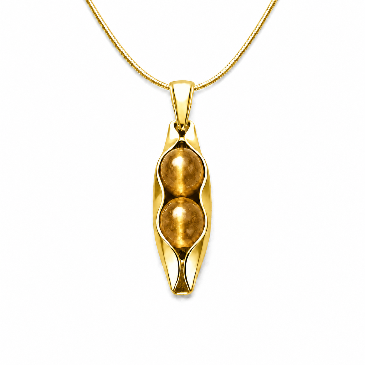 November Birthstone | Citrine | Two Peas In A Pod Necklace | 14K Gold Filled or 925 Sterling silver | Personalised Gift Idea