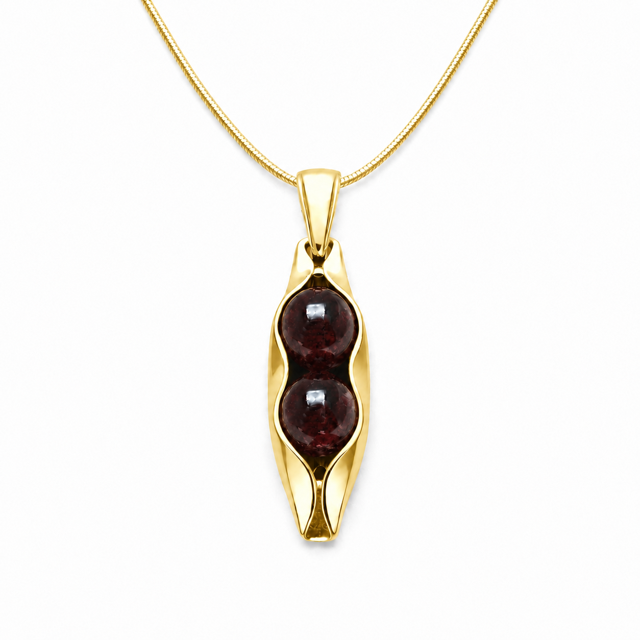 January Birthstone | Garnet | Two Peas In A Pod Necklace | 14K Gold Filled or 925 Sterling silver | Personalised Gift Idea