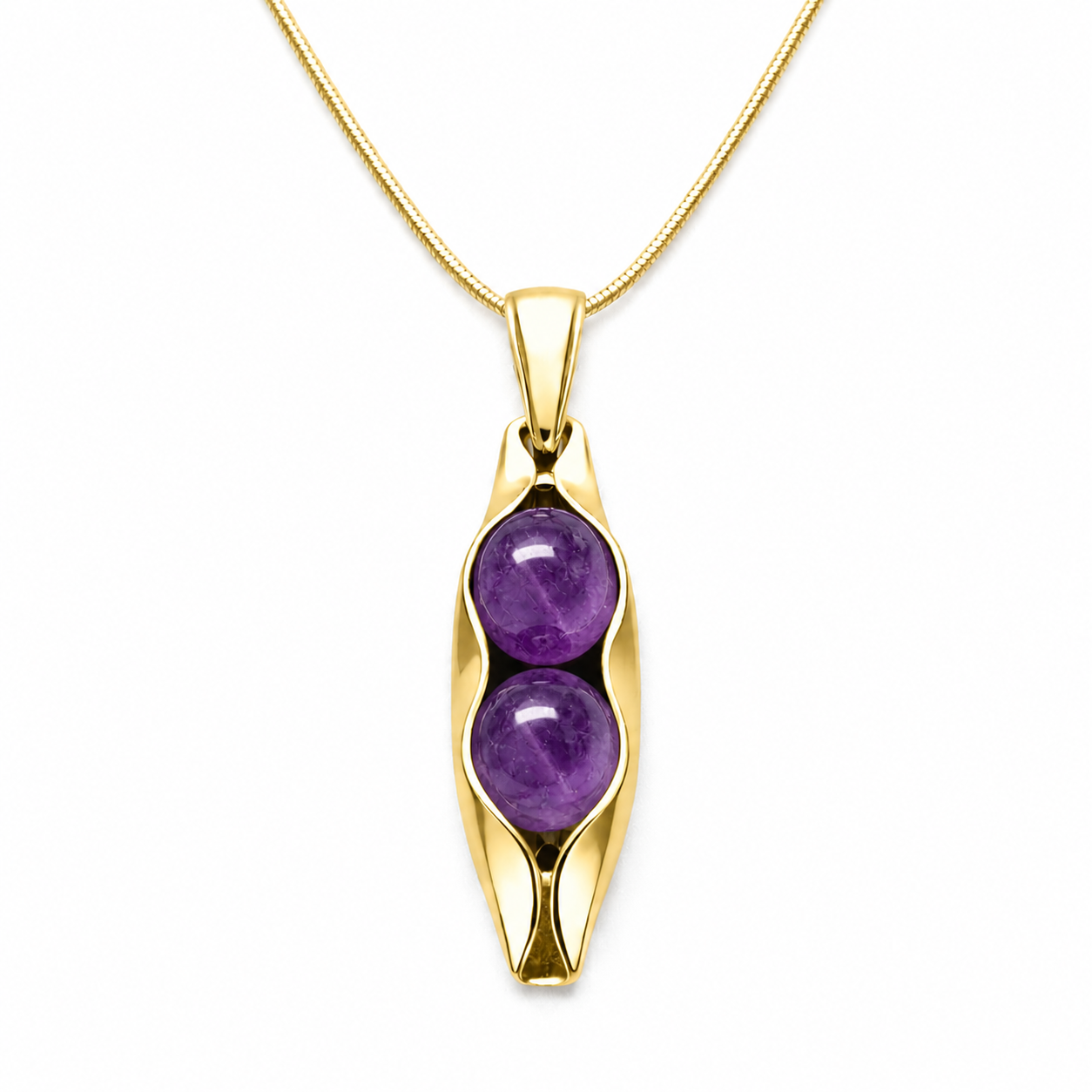 Amethyst | The Stone Of Healing | Two Peas In A Pod Necklace | 14K Gold Filled or 925 Sterling silver | Personalised Gift Idea