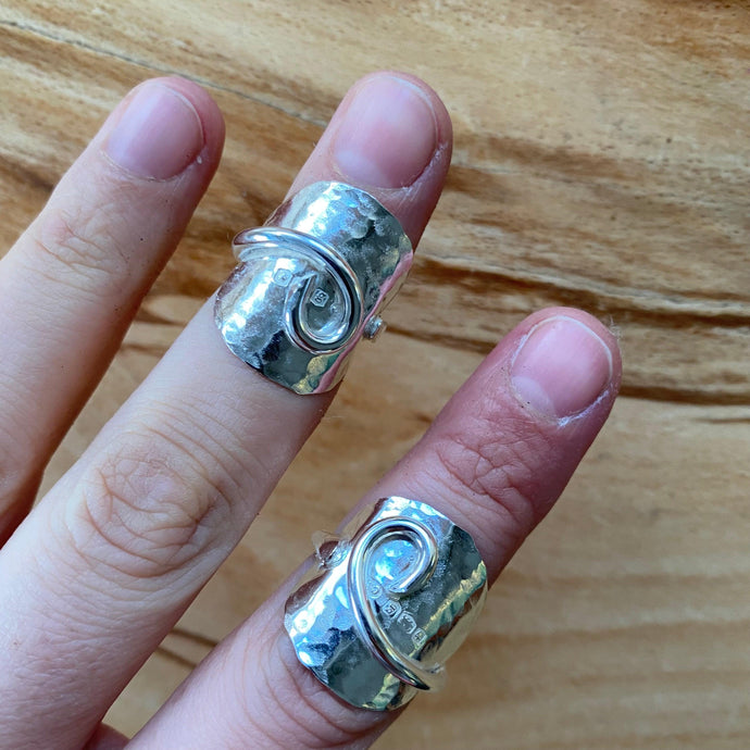 Solid Silver Vintage Coffee Spoon Ring