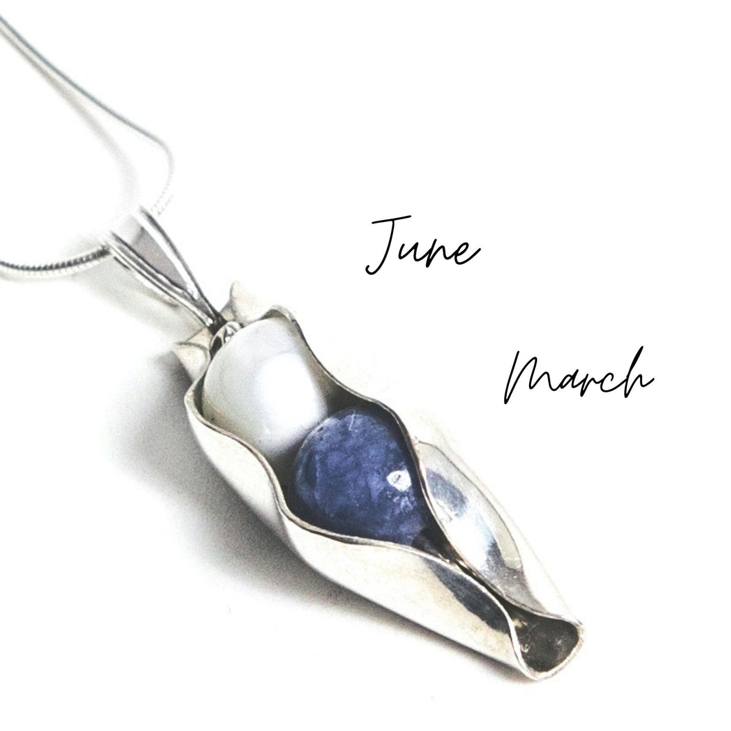Two Peas In A Pod | Any Birthstone Combination | Optional Engraving
