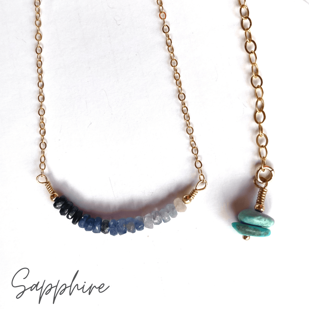 Raw Sapphire | Gold Necklace | Stone of Wisdom