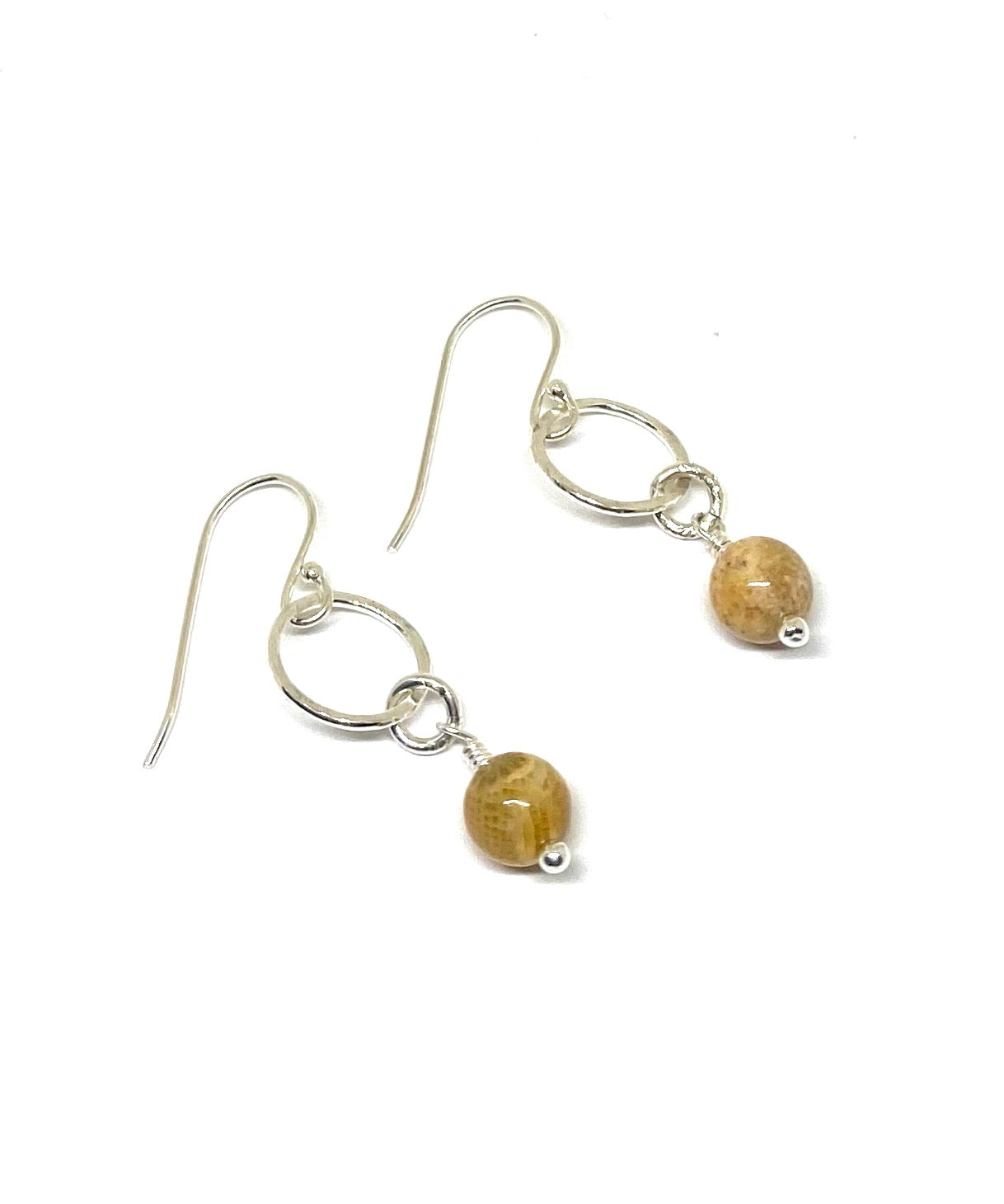 35th Anniversary Earrings | Fossilised Coral | Sterling silver | 35th wedding anniversary gift