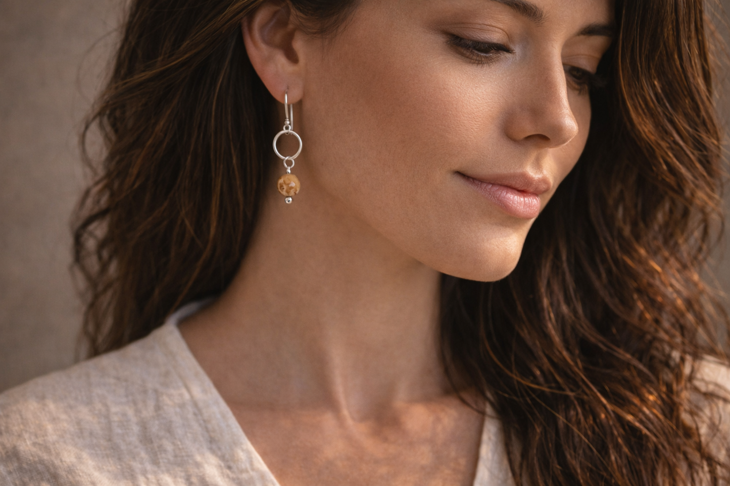 35th Anniversary Earrings | Fossilised Coral | Sterling silver | 35th wedding anniversary gift