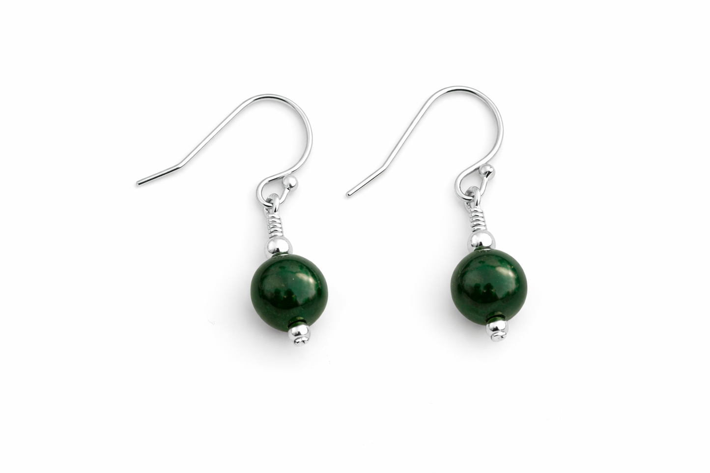 Dark Jade | Drop Earrings | Sterling Silver | 35th Anniversary