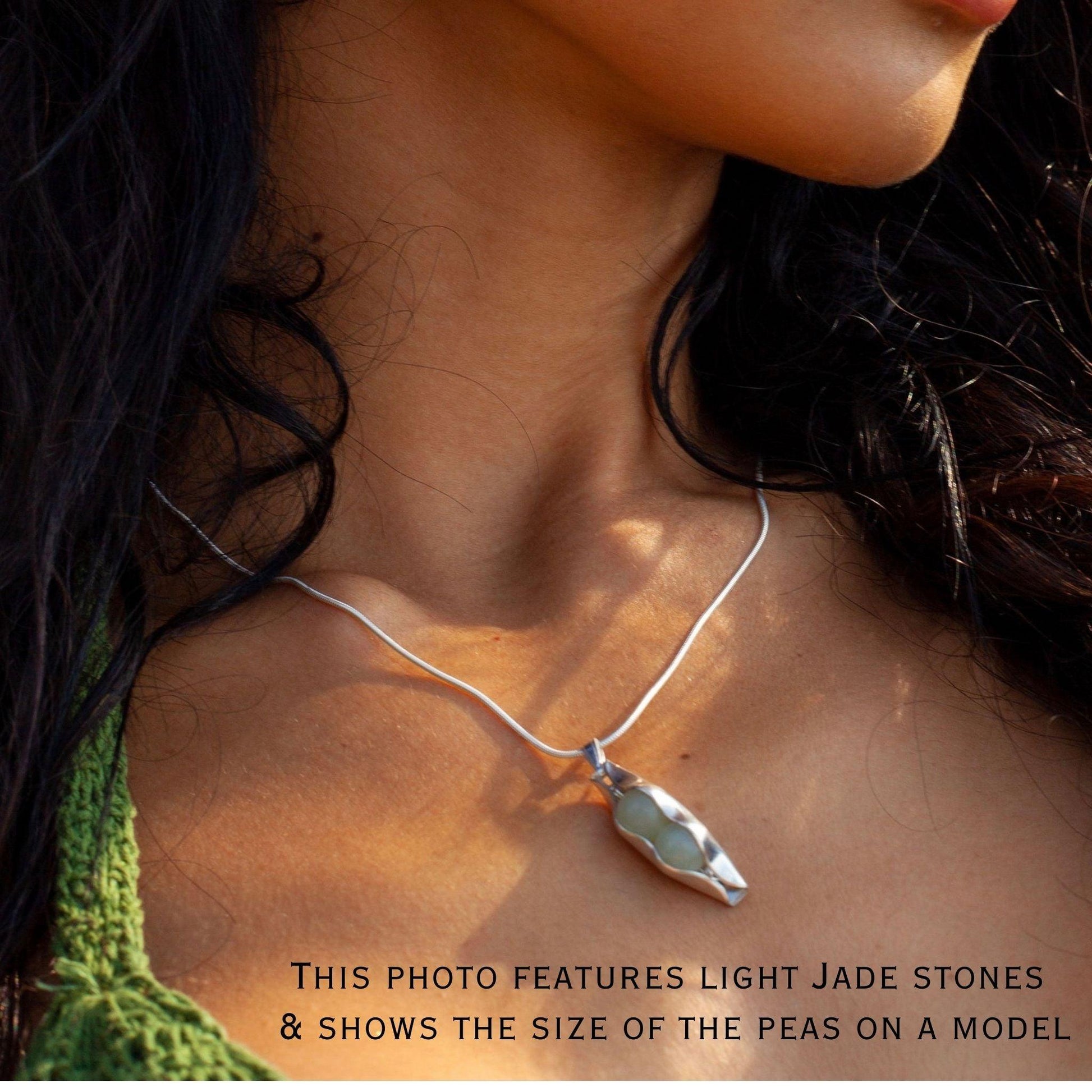 35th Wedding Anniversary Set | Jade Two Peas In A Pod | Earrings & Necklace - RACHEL SHRIEVES DESIGN