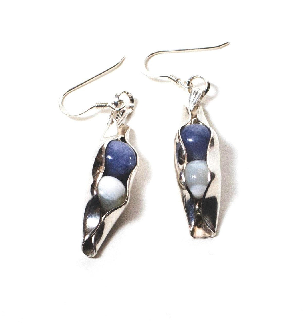 Two Peas In A Pod Earrings | Birthstone combination