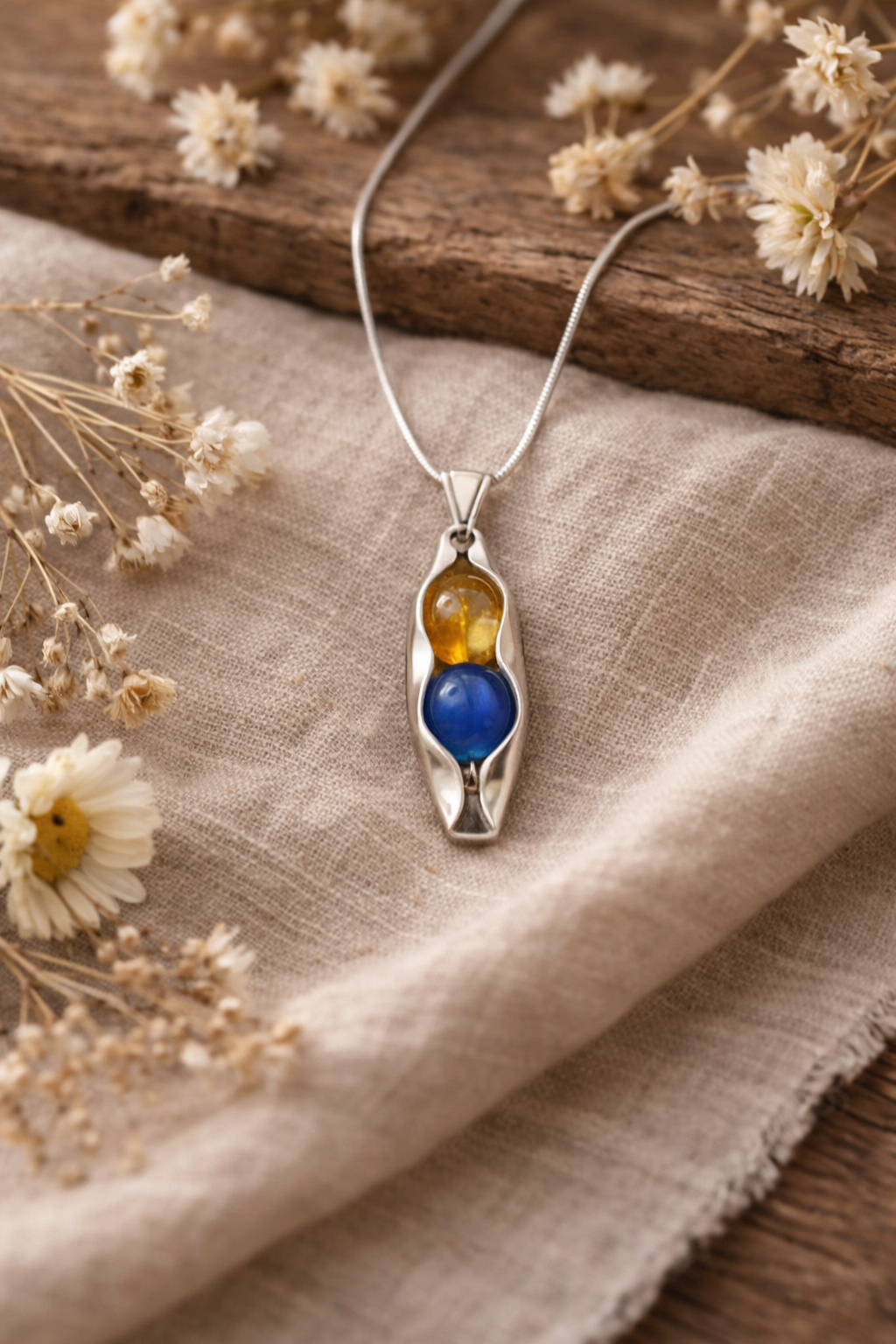 60th Wedding Anniversary Gift | Married for 60 years | 60th Anniversary | Two Peas In A Pod Necklace - Choose your Birthstone Combination