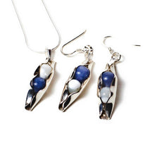 Load image into Gallery viewer, Wedding Anniversary Set | Two Birthstones | Two Peas In A Pod | Earrings &amp; Necklace
