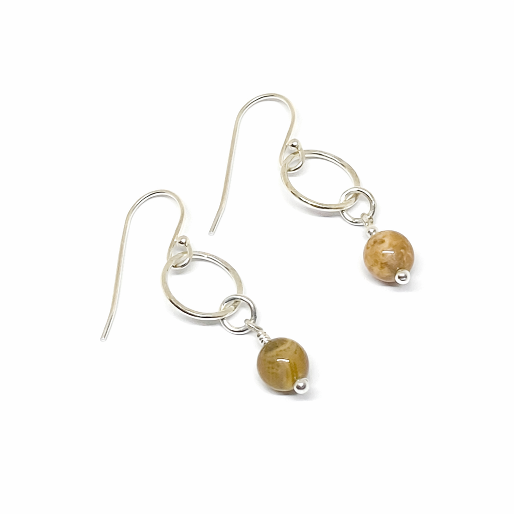 35th Anniversary Earrings | Fossilised Coral | Sterling silver | 35th wedding anniversary gift