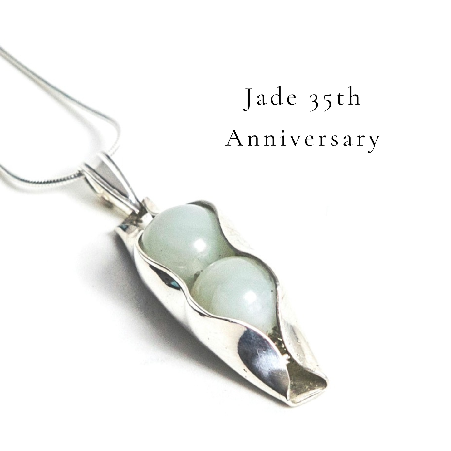 Jade anniversary | Two peas in a pod | Custom Engraving | 35th wedding anniversary gift