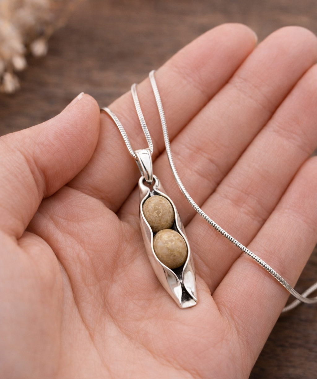 35th Coral Anniversary | Two Peas In A Pod | Custom Engraving | 35th Wedding Anniversary Gift