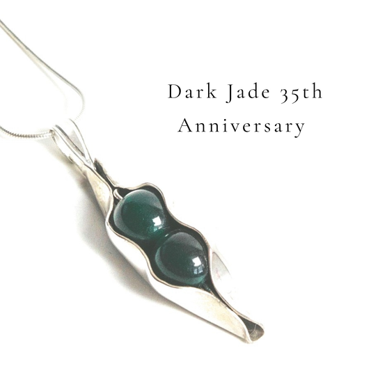 Jade anniversary | Two peas in a pod | Dark Jade | Custom Engraving | 35th wedding anniversary gift