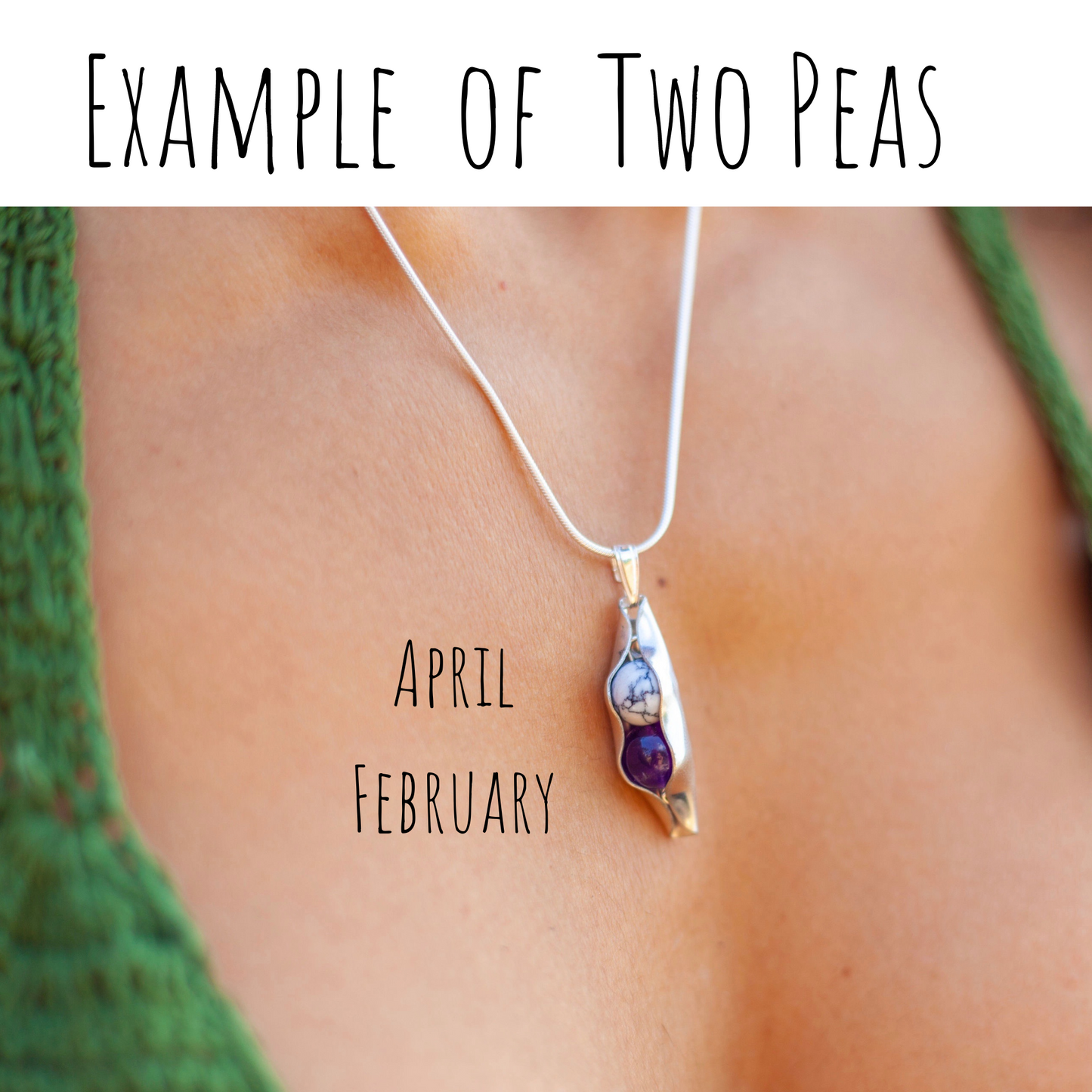 Two Peas In A Pod | Custom Birthstones & Engraving | Wedding Anniversary gift for Wife