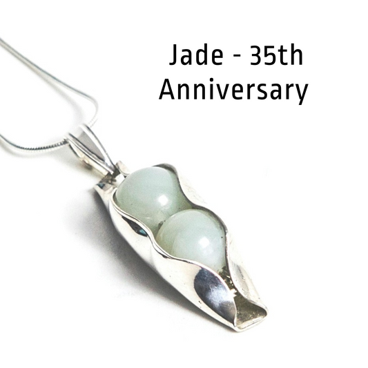 Jade anniversary | Two peas in a pod | Custom Engraving | 35th wedding anniversary gift