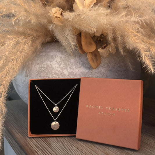 Small Hammered Silver Disc Necklace – Personalised Minimal Pendant