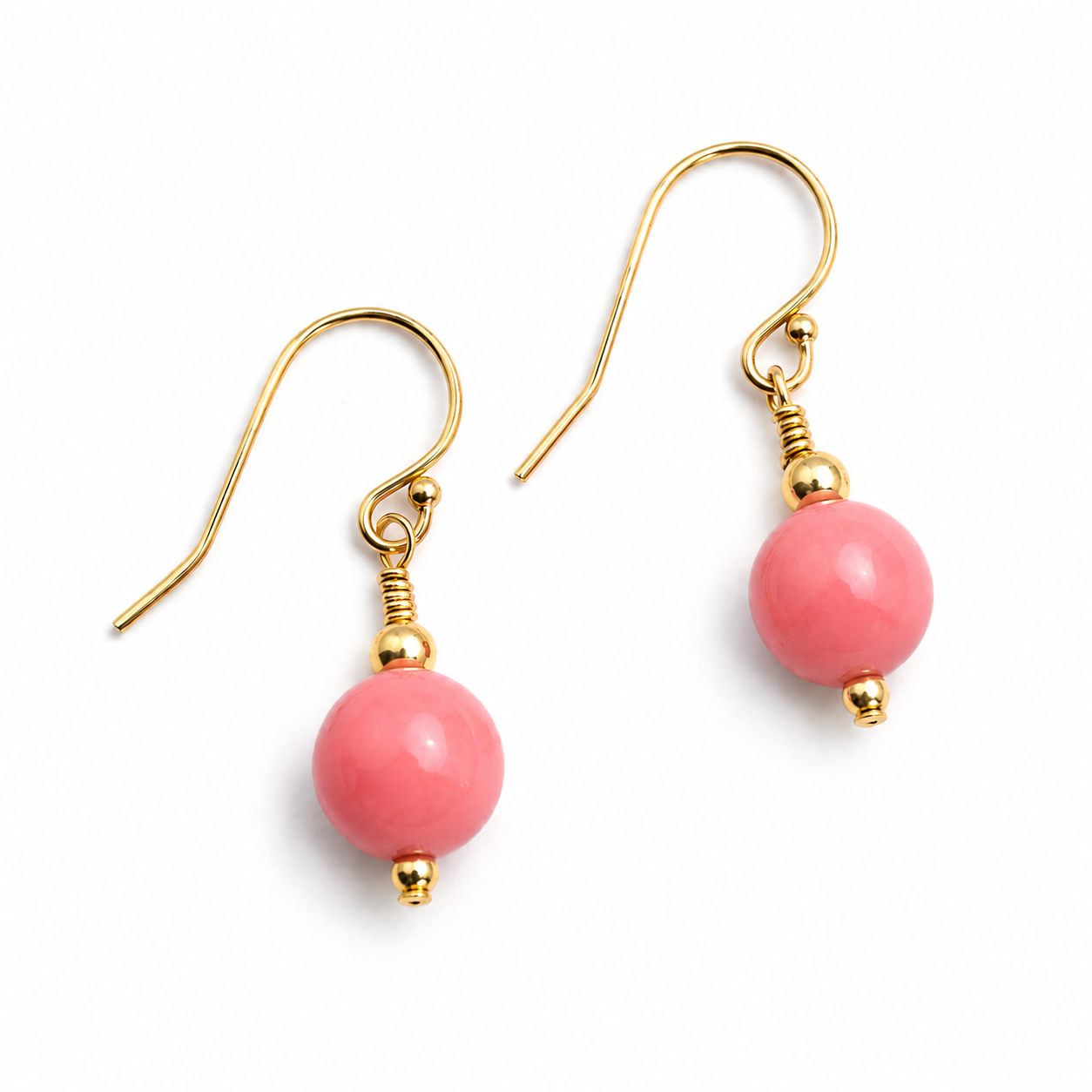 35th wedding anniversary earrings | Pink Coral Earrings | Drop Earrings