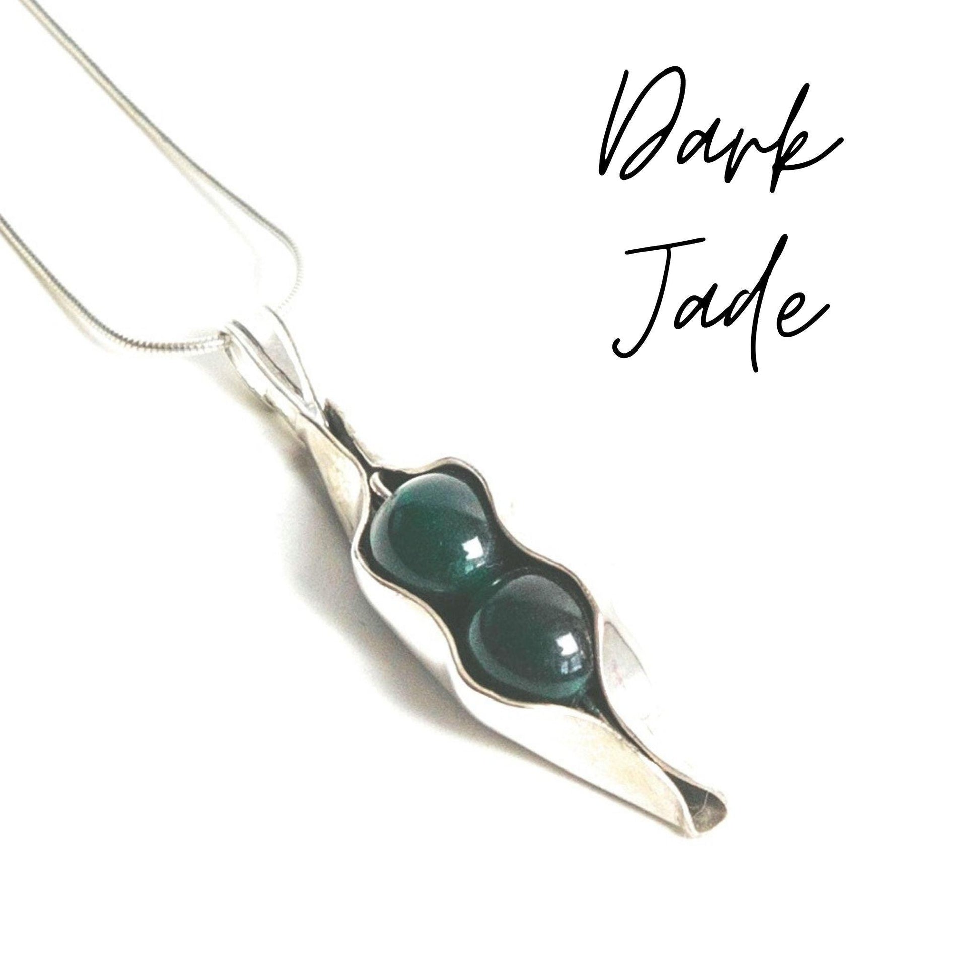 35th Jade anniversary gift set | Two peas In a pod | Necklace & Earrings | Jade jewellery for women | Jade necklace | 35th Anniversary wife | Engraved Initials - RACHEL SHRIEVES DESIGN