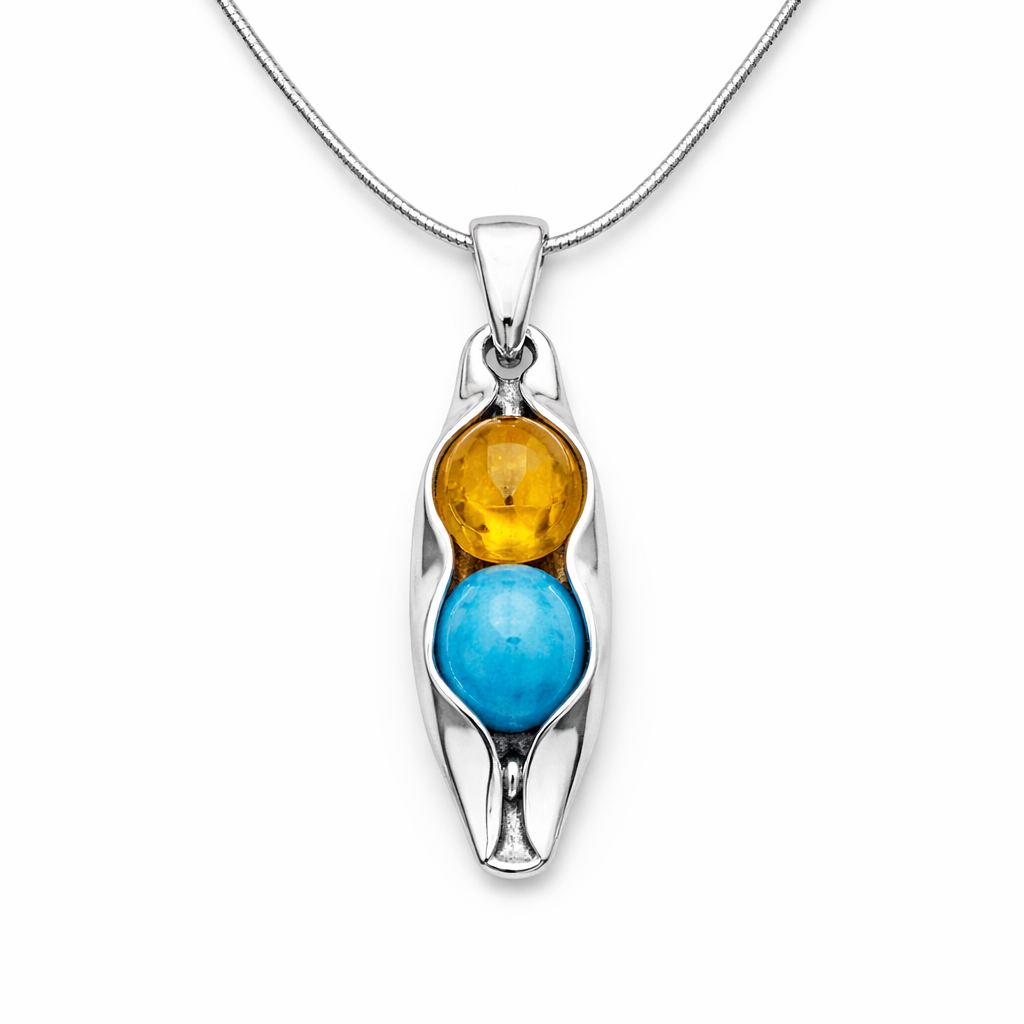 two peas in a pod necklace with your choice of birthstones 