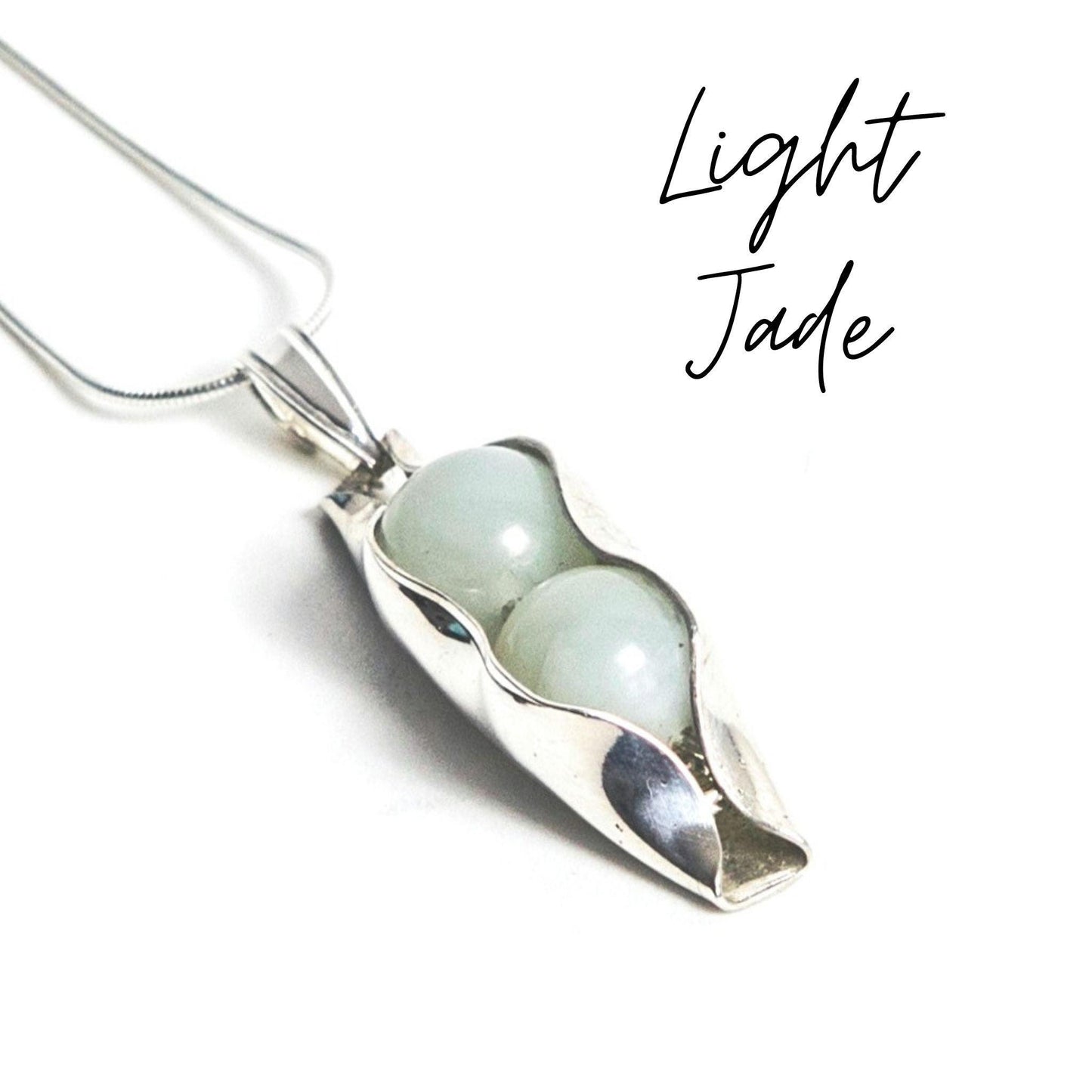 35th Jade anniversary gift set | Two peas In a pod | Necklace & Earrings | Jade jewellery for women | Jade necklace | 35th Anniversary wife | Engraved Initials - RACHEL SHRIEVES DESIGN