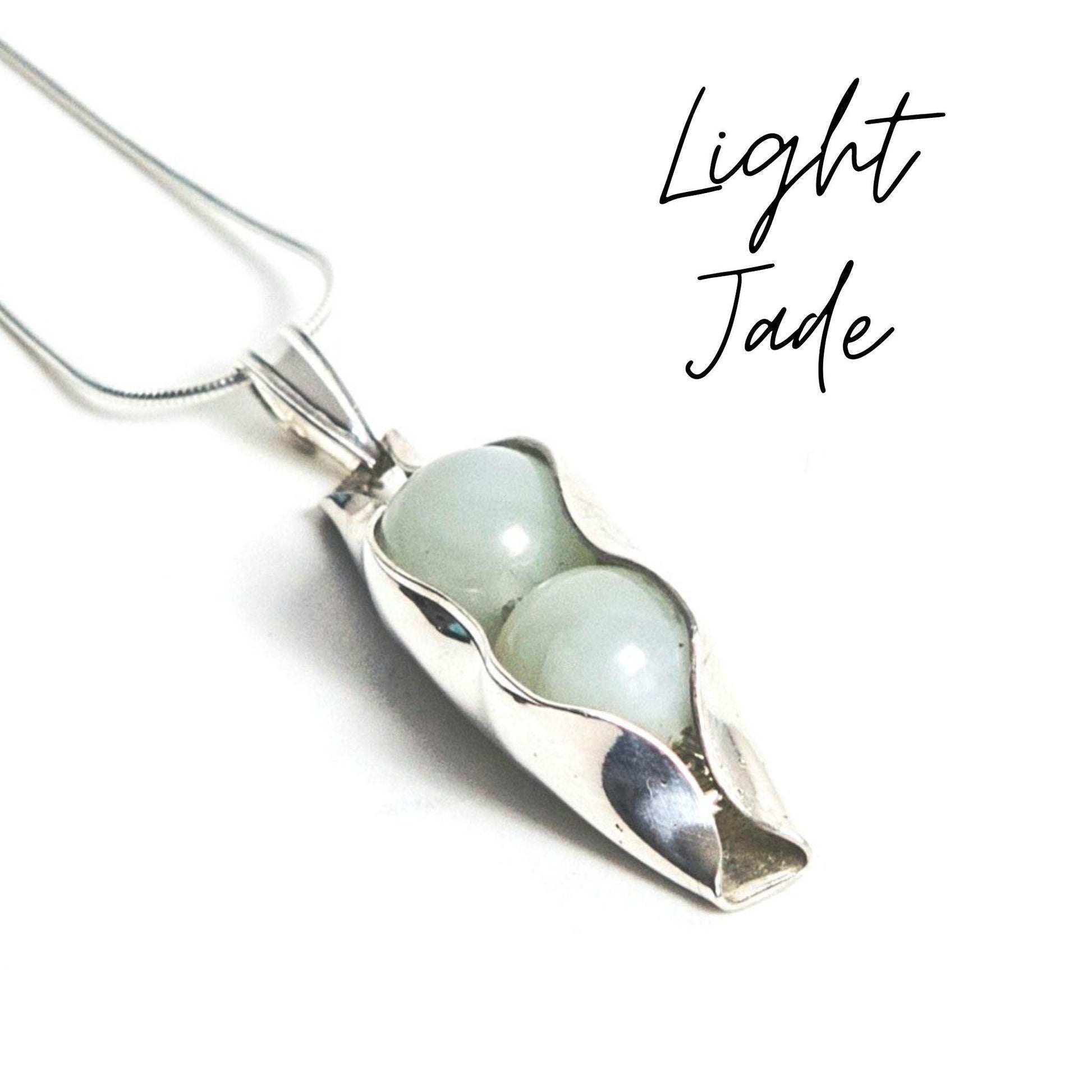 35th Jade anniversary gift set | Two peas In a pod | Necklace & Earrings | Jade jewellery for women | Jade necklace | 35th Anniversary wife | Engraved Initials - RACHEL SHRIEVES DESIGN