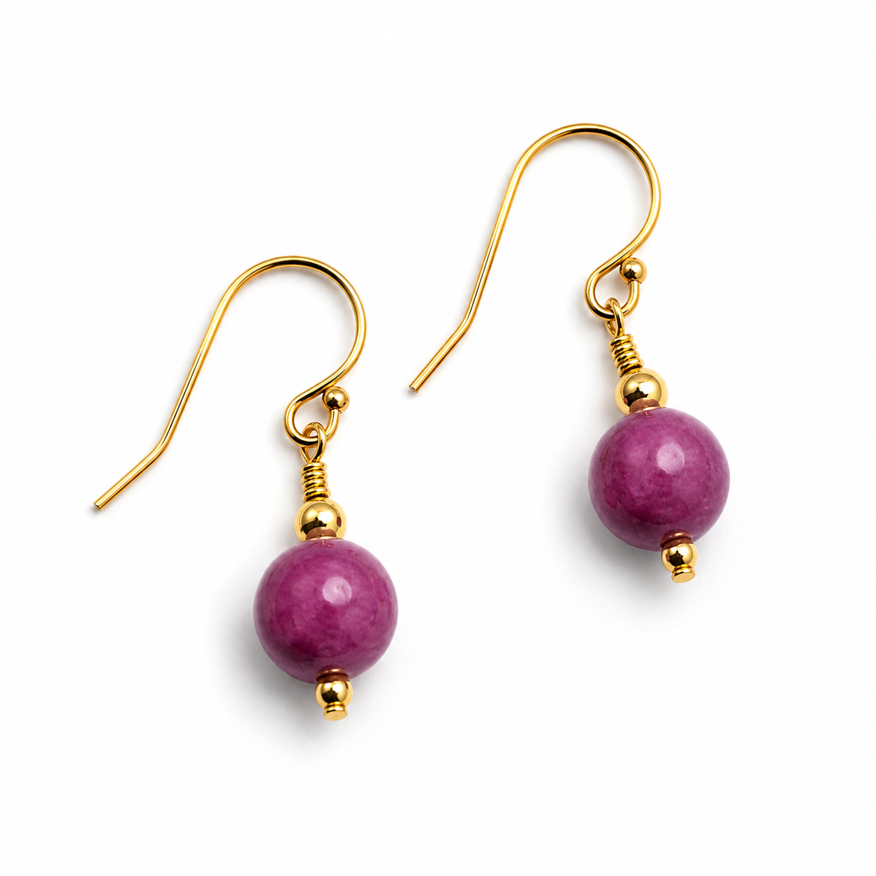 40th Wedding Anniversary Ruby Earrings | Sterling Silver or 14k Gold Filled | 8mm Drop Earrings