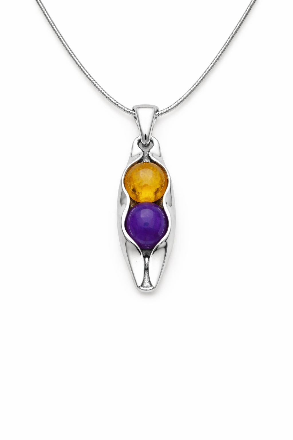 Two Peas in a Pod Anniversary Necklace | Custom Birthstones & Engraving | Personalised Jewellery