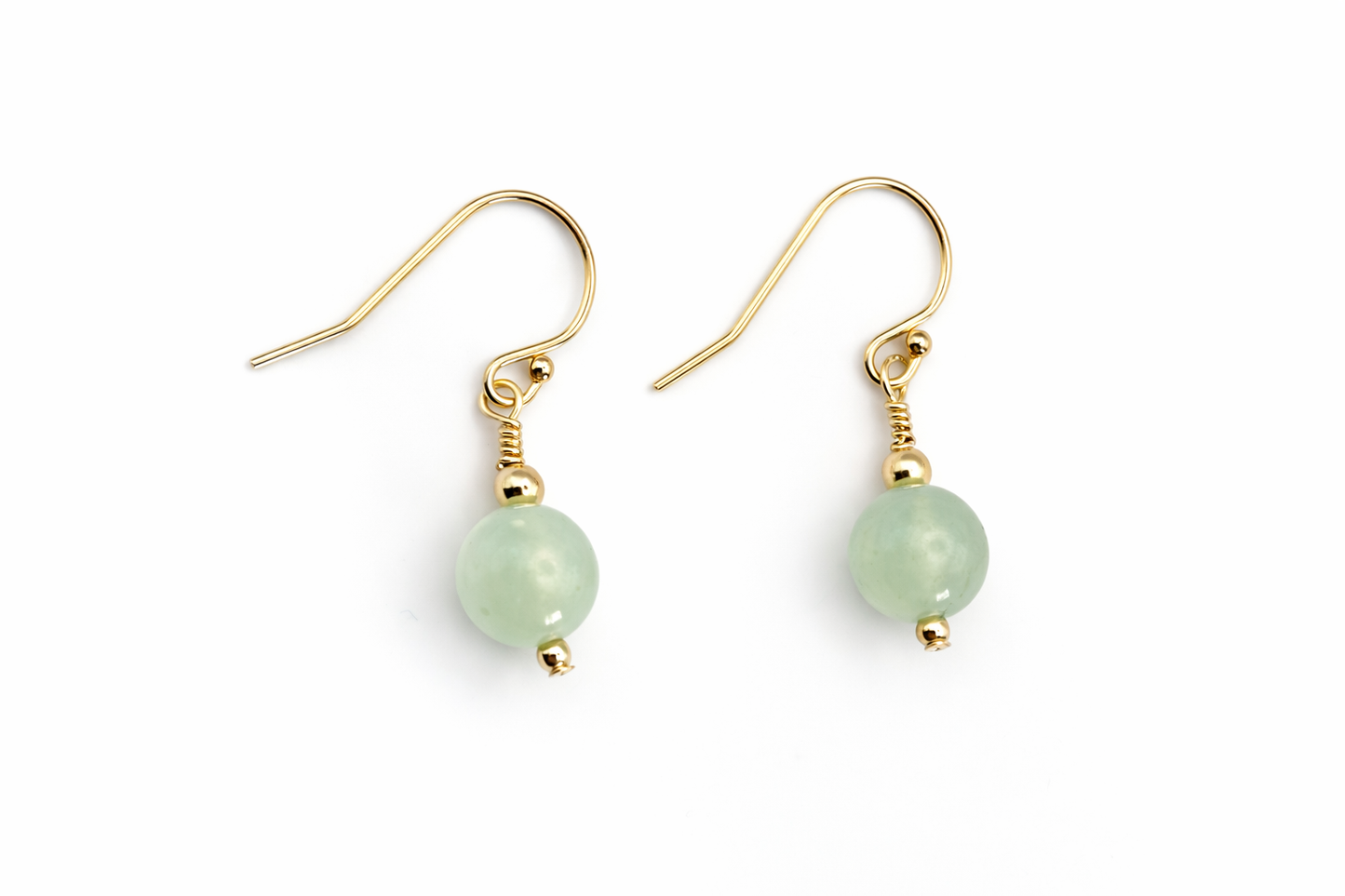 Gold Jade Earrings | Drop Earrings | Gold Filled | 35th Anniversary