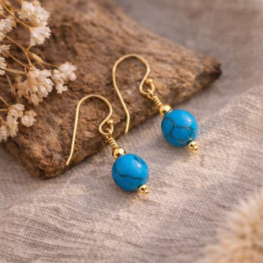 Gold Birthstone Earrings | Drop Earrings | 18ct Gold Filled or Sterling Silver
