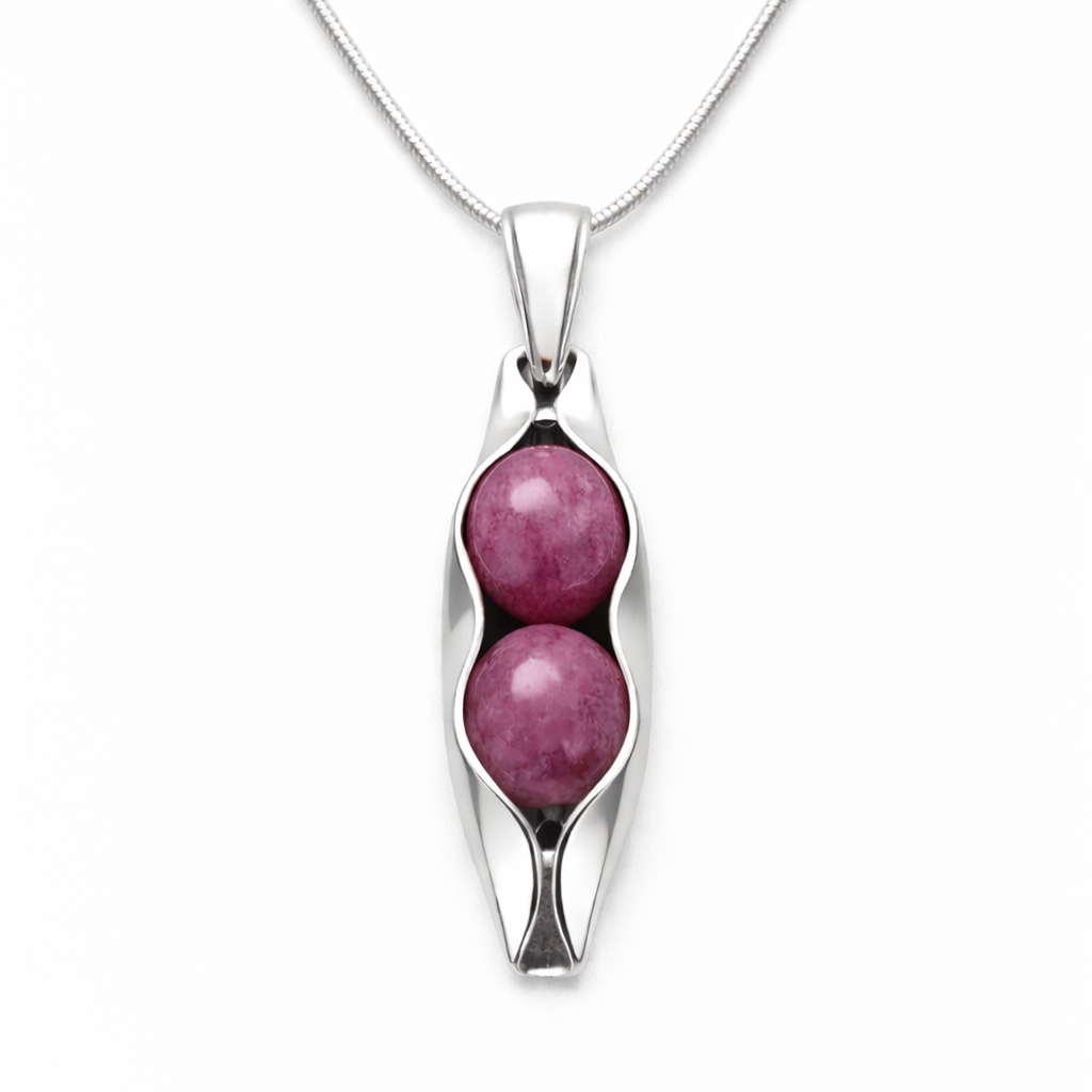 40th Ruby Anniversary | Two Peas In A Pod | Natural Ruby | Custom Engraving | 40th Wedding Anniversary Gift