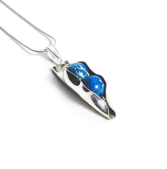 Dark Blue Jasper | Two Peas In A Pod Necklace | 18ct Gold Filled or 925 Sterling silver | Personalised Gift Idea