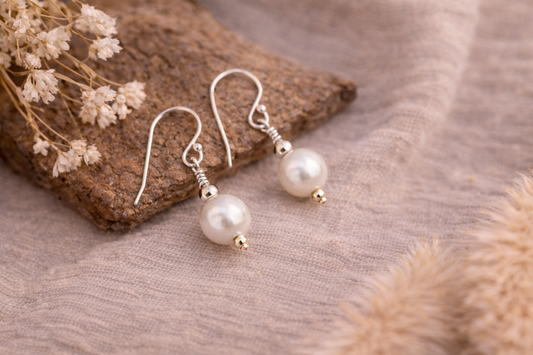 Silver Pearl Earrings | Drop Earrings | Sterling Silver | Pearl | 30th Anniversary