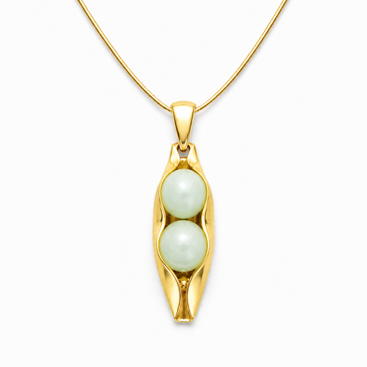 Jade anniversary | Gold Two peas in a pod | Custom Engraving | 35th wedding anniversary gift