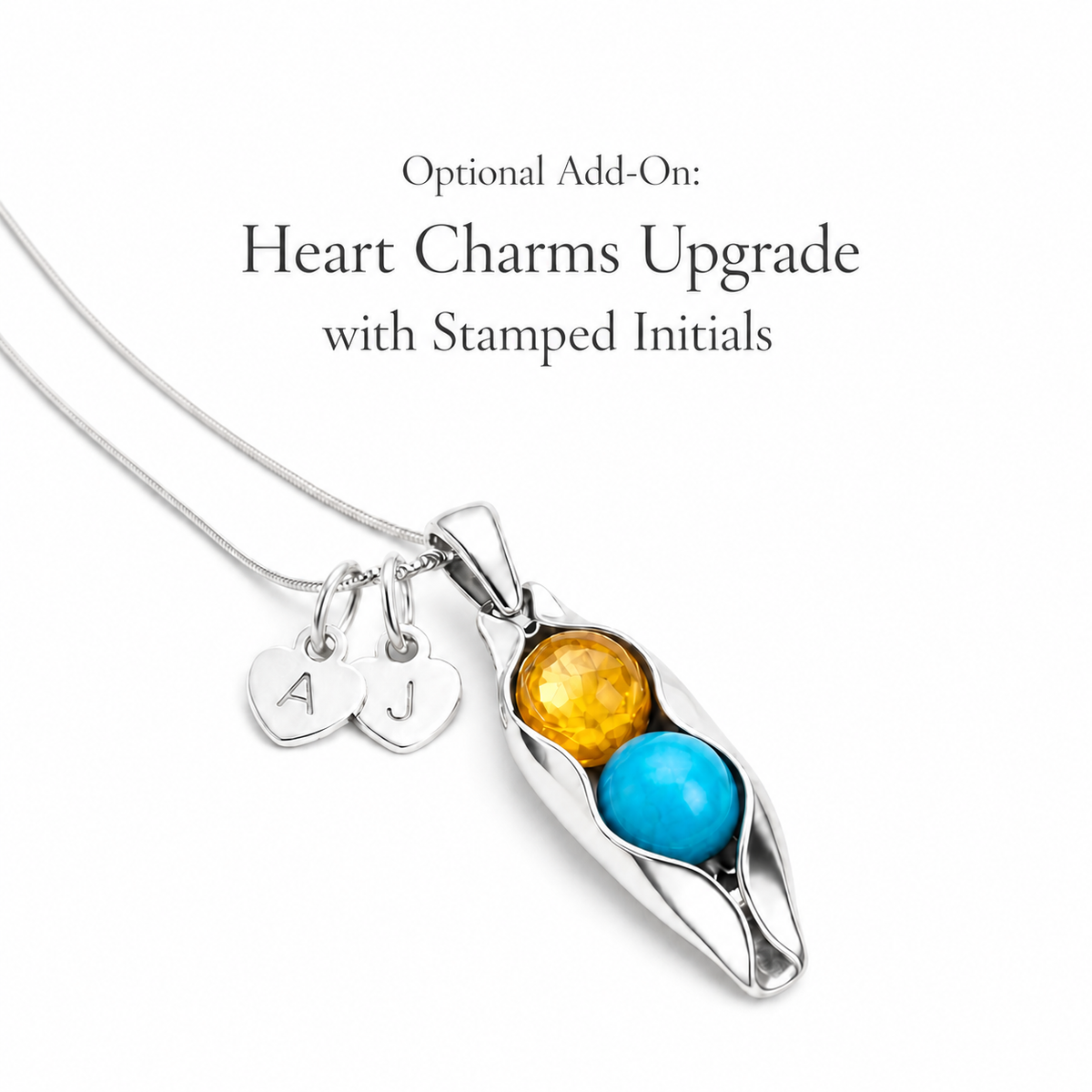 Personalised heart initial charms