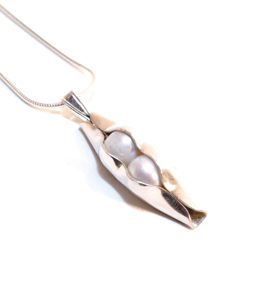 June Birthstone | Pearl | Two Peas In A Pod Necklace | 18ct Gold Filled or 925 Sterling silver | Personalised Gift Idea