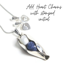 Load image into Gallery viewer, Three Pea In A Pod | Engraved Initials &amp; 2 X Heart Charms | Any Birthstone Combination

