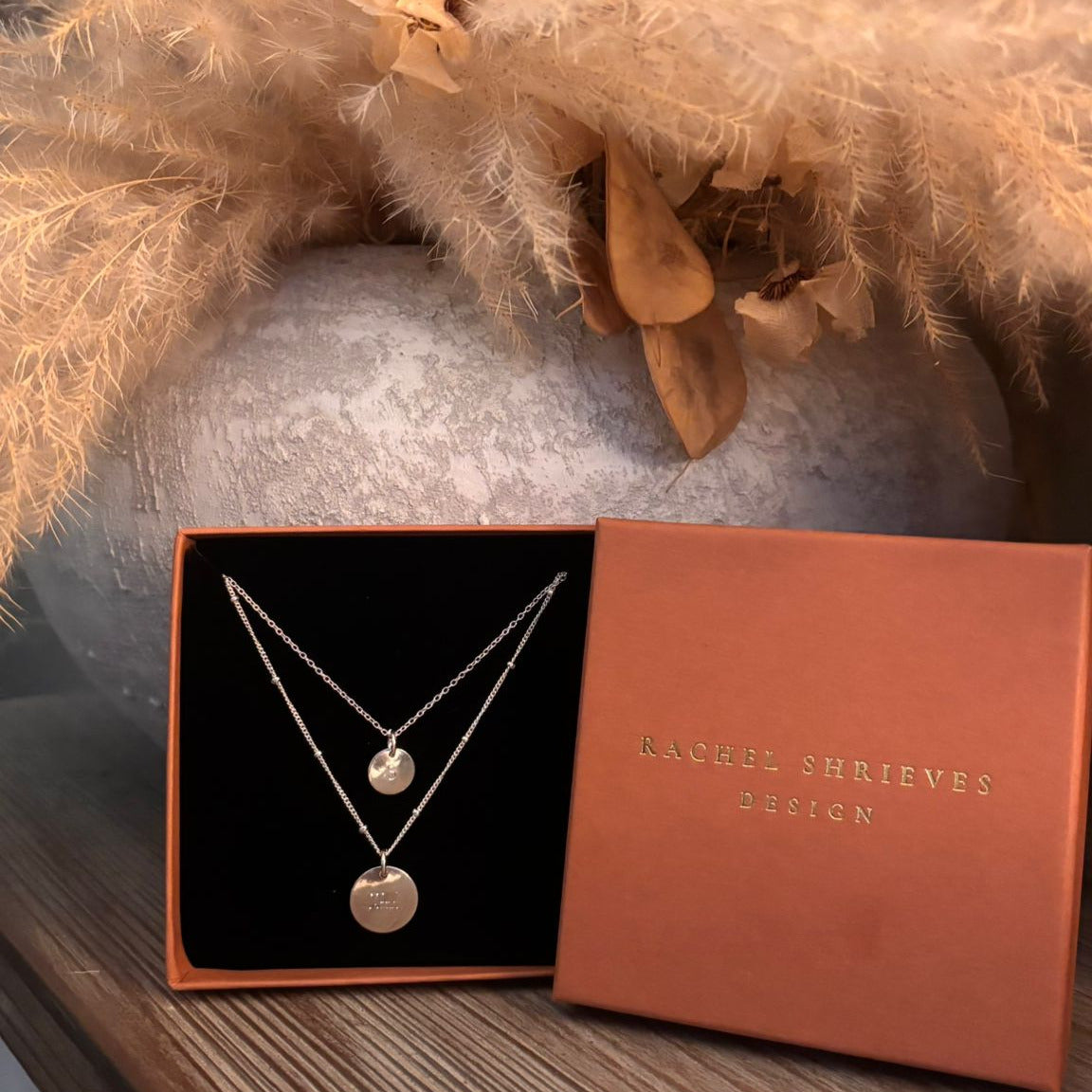 Small Hammered Silver Disc Necklace – Personalised Minimal Pendant