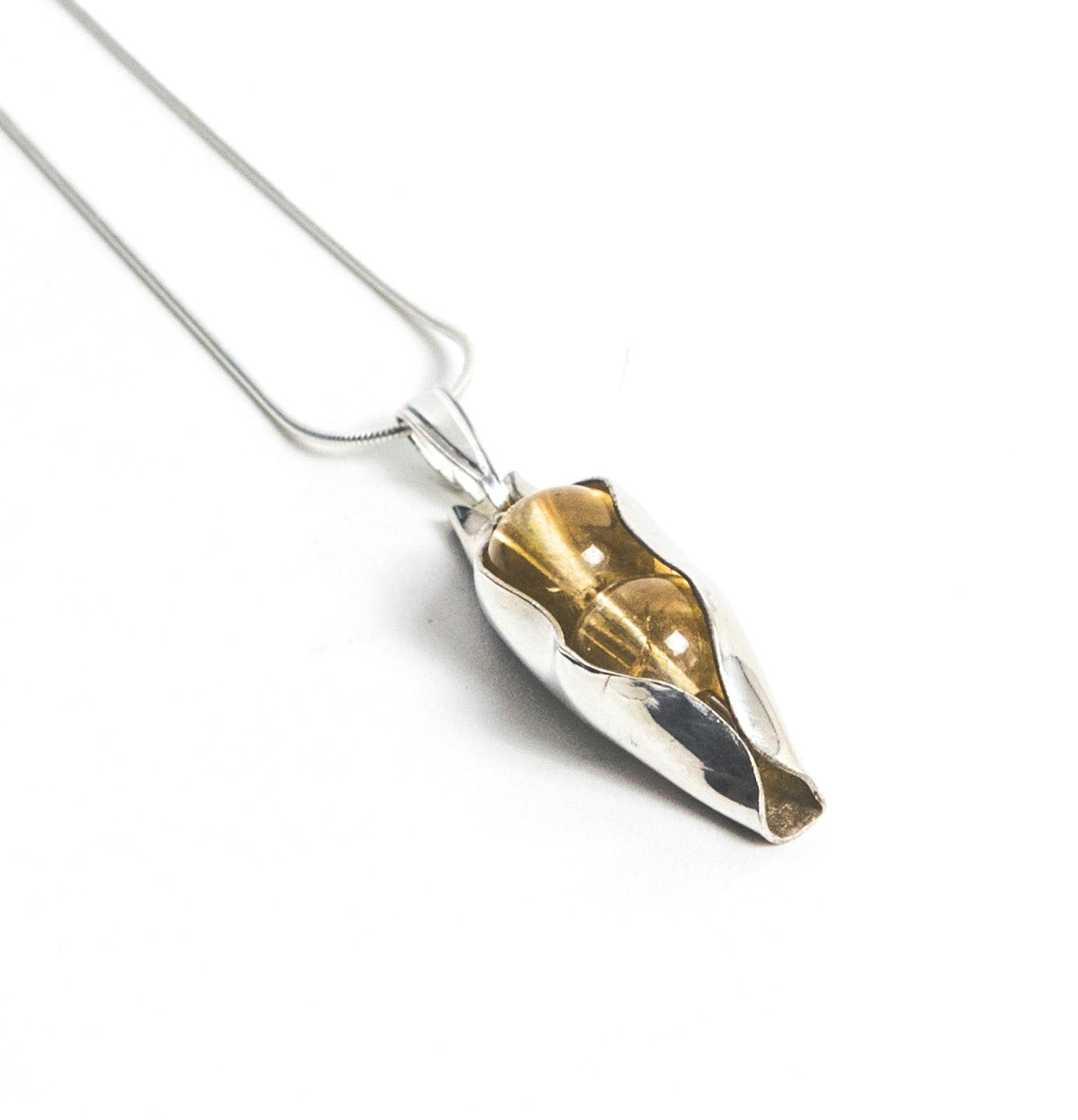 November Birthstone | Citrine | Two Peas In A Pod Necklace | 18ct Gold Filled or 925 Sterling silver | Personalised Gift Idea
