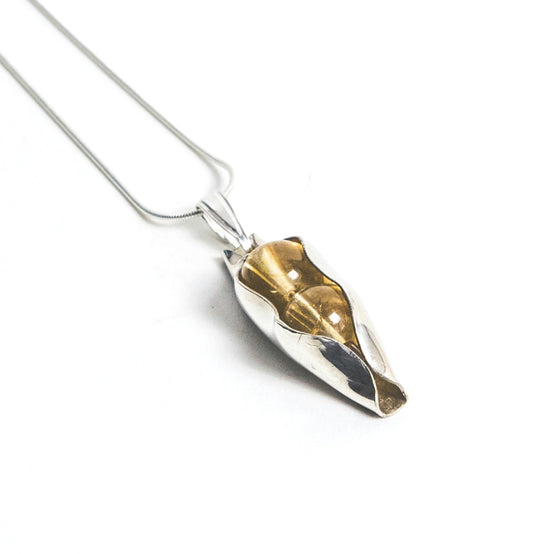 November Birthstone | Citrine | Two Peas In A Pod Necklace | 18ct Gold Filled or 925 Sterling silver | Personalised Gift Idea