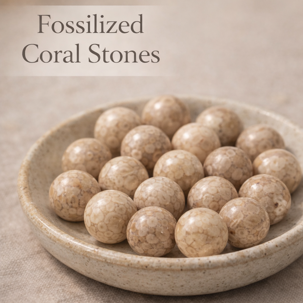 35th Coral Anniversary Gift for Wife – Silver Two Peas in a Pod Necklace & Fossilised Coral
